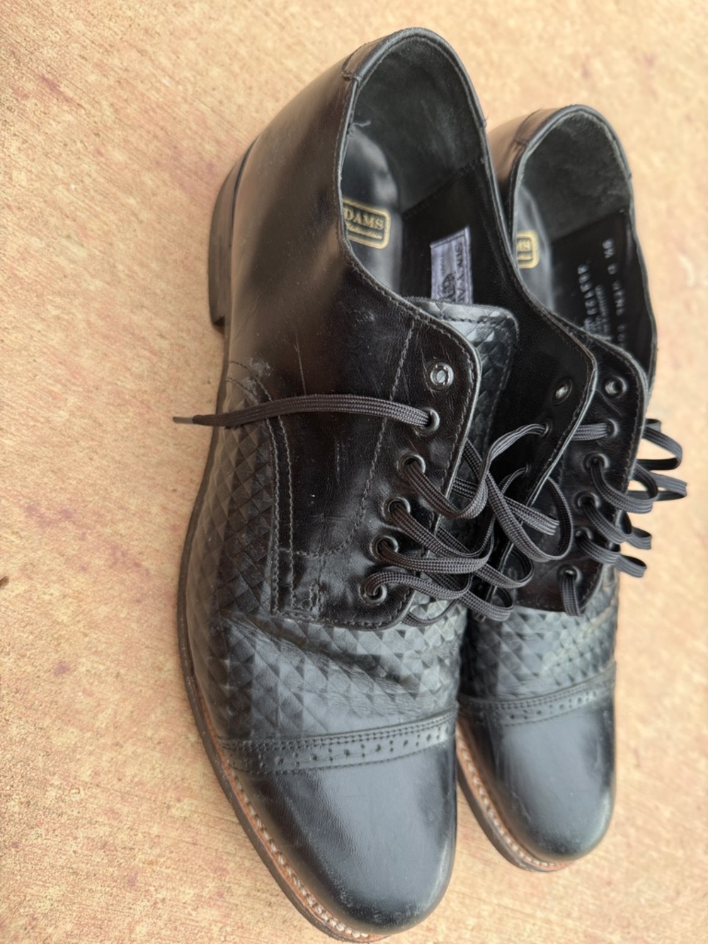 Stacy Adams Men's Black Leather Lace-Up Dress Shoes